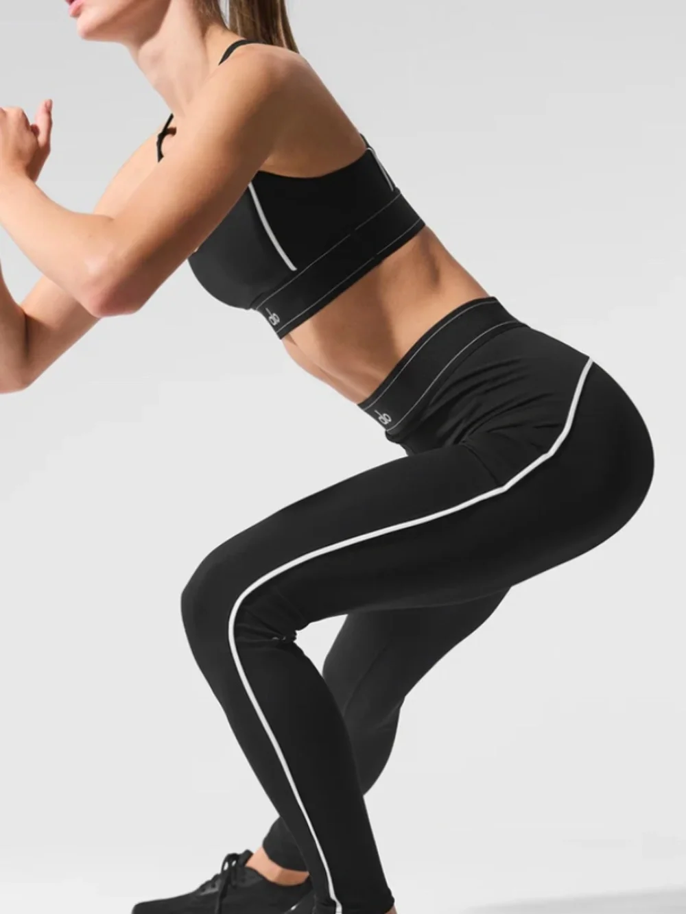 Airlift High-Waist Suit Up Legging XXS Black, White Piping